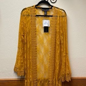 Macy’s new beautiful mustard lace duster